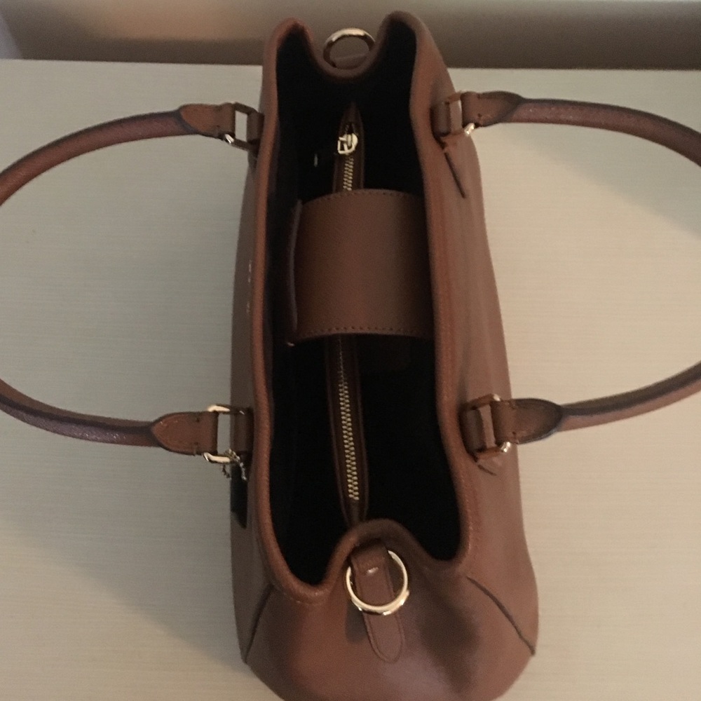Coach Brown Leather Satchel Tote - Picture 4 of 5